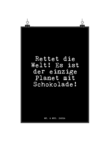 Mr. & Mrs. Panda Print Rettet die Welt! Es... mit Spruch in Schwarz