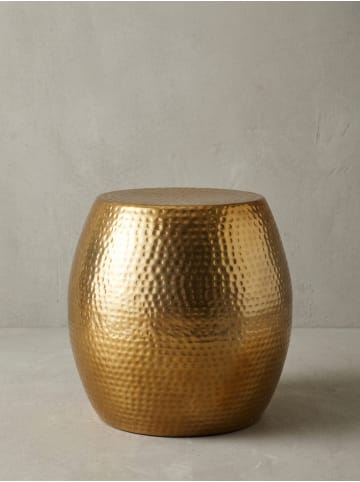 KADIMA DESIGN Couchtisch Orient | Hammerschlag-Design, Aluminium, 42cm in Gold