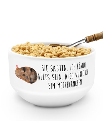 Mr. & Mrs. Panda Müslischale Einhorn Meerschweinchen mit Spruch in Weiß