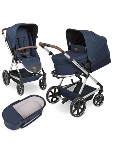 ABC-Design Kombi-Kinderwagen Timbo 4 - inkl. Babywanne & Sportsitz in blau,silber
