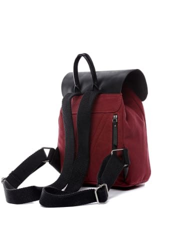 FEYNSINN Rucksack Canvas & Leder Backpack Unisex HANNE in rot