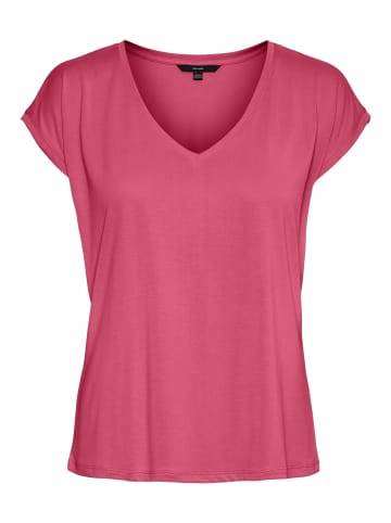 Vero Moda Basic Stretch T-Shirt V-Neck VMFILLI in Rot-2