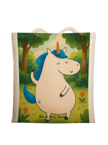 Mr. & Mrs. Panda Schultertasche Einhorn Mann Design ohne Spruch in Weiß