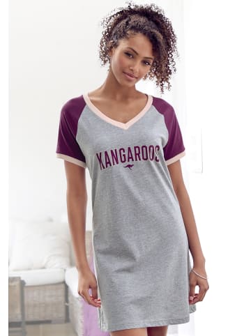 Kangaroos Bigshirt in bordeaux-grau-meliert