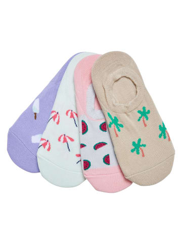 Urban Classics Urban Classics Unisex Recycled Yarn Invisible Summer Socks 4-Pack in multicolor