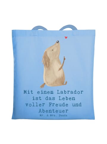 Mr. & Mrs. Panda Strandtasche Labradorleben mit Spruch in Sky Blue