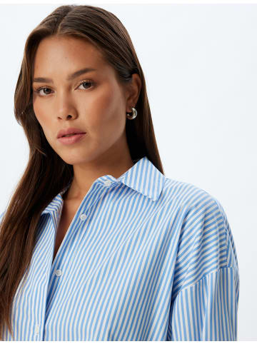 KOTON Shirt in Blau Gestreift