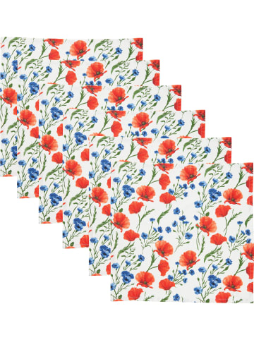 REDBEST Baumwolle Serviette 6er-Pack in Mohnblume