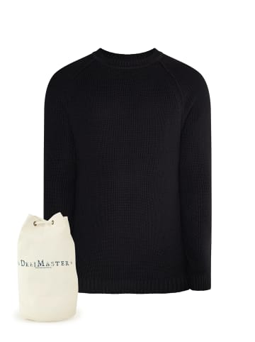 DreiMaster Vintage Strickpullover + Shopping Bag - Set in Schwarz