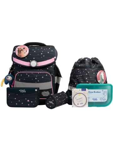 SCHOOL-MOOD Schulranzenset 7-tlg. Timeless Pro Ella Pony in schwarz