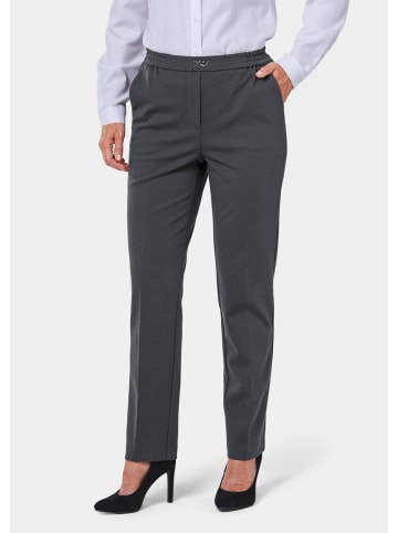 GOLDNER Schlupfhose Martha in knitterarmer Flanelloptik in graphit