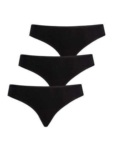 Teyli 3er pack: Klassische Damen-Strings Brazistri in schwarz