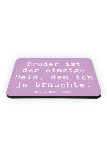 Mr. & Mrs. Panda Kühlschrankmagnet Spruch Bruder Held mit Spruch in Lavendeltraum