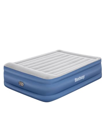 Bestway TriTech® Doppelluftbett mit integrierter Elektropumpe 203 x 152 x 56 cm in Blau ab 3 Jahre