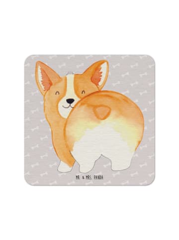Mr. & Mrs. Panda Tischuntersetzer Corgi Po ohne Spruch in Grau Pastell