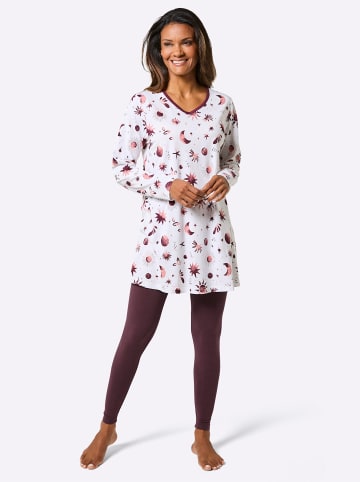 WITT WEIDEN Schlafanzug in ecru-burgund-bedruckt