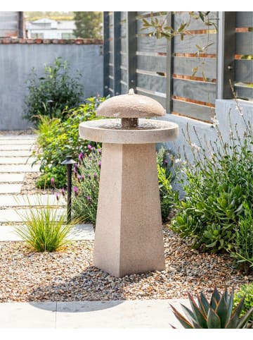 Beliani Gartenbrunnen HUNLEN in Beige - (W) 49 x (H) 89 x (L) 49 cm