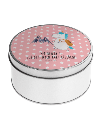 Mr. & Mrs. Panda Kaffeedose Einhorn Bergsteiger mit Spruch in Rot Pastell