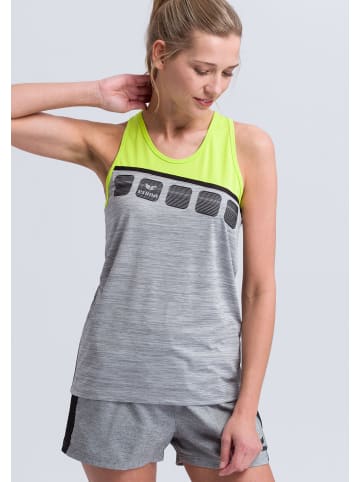 erima 5-C Tanktop in grau melange/lime pop/schwarz