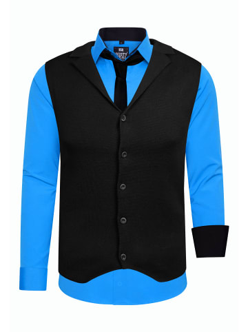 Rusty Neal Hemd mit Weste und Krawatte in Petrol