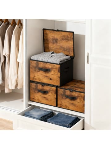 relaxdays 3 x Aufbewahrungstaschen in Braun