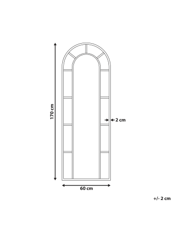 Beliani Wandspiegel CROSSES in Schwarz - (W) 60 x (H) 170 x (L) 3 cm