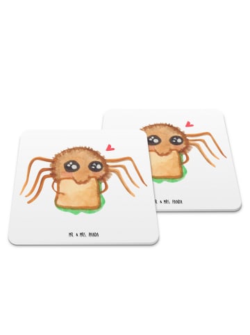 Mr. & Mrs. Panda Bierdeckel Spinne Agathe Sandwich ohne Spruch in Weiß