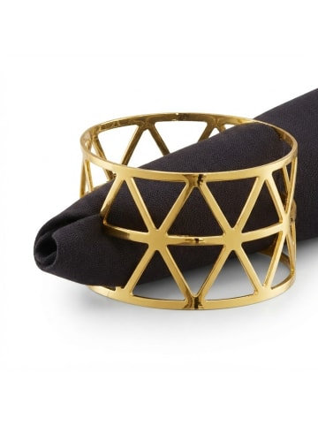 relaxdays 12 x Serviettenringe in Gold