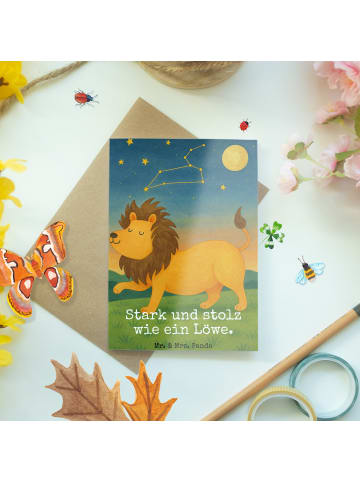 Mr. & Mrs. Panda neujahrskarte Sternzeichen Löwe Design mit Spruch in Weiß