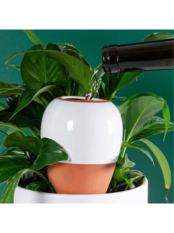 2 x Tonkegel in Terrakotta/ Weiß - 350 ml