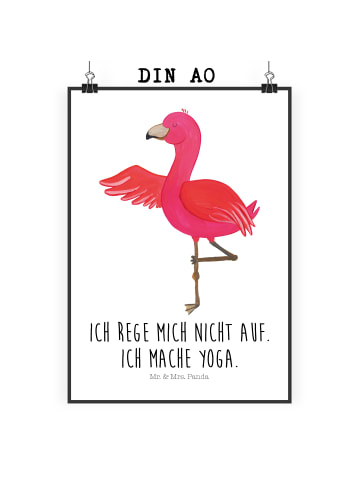 Mr. & Mrs. Panda wanddeko Flamingo Yoga mit Spruch in Weiß