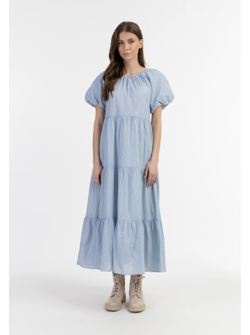 DreiMaster Vintage Maxikleid in Hellblaue Dünne Streifen