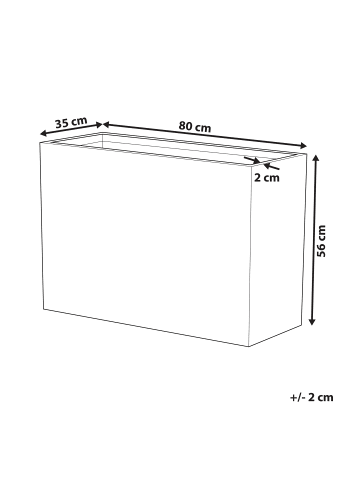Beliani Outdoor Blumentopf EDESSA in Grau - (W) 80 x (H) 56 x (L) 34 cm