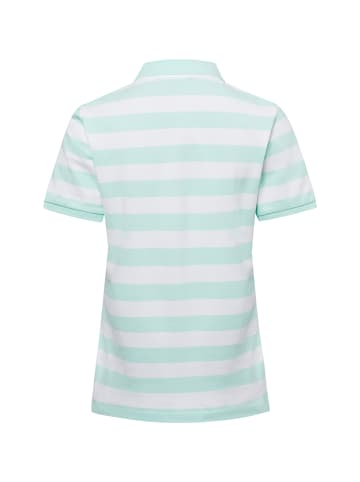 Marie Lund Poloshirt in türkis weiß - 0013