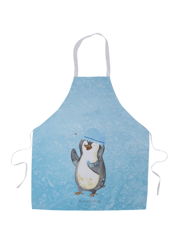 Mr. & Mrs. Panda Kochschürze Pinguin Duschen ohne Spruch in Eisblau