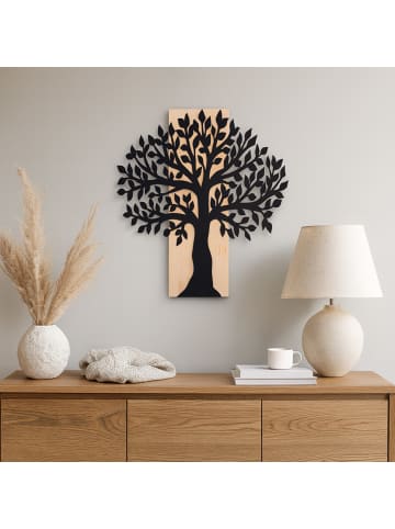 UNUS Aufhänger Metallbaum Schwarz Bambusbrett groß in Schwarz