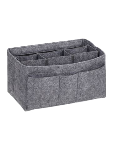 relaxdays Taschenorganizer in Dunkelgrau - (B)29 x (H)17 x (T)19 cm