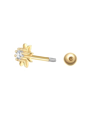 Glanzstücke München Piercing Blume aus Sterling Silber mit Zirkonia in gelbgold