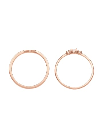 Elli Ring 925 Sterling Silber Ring Set in Rosegold