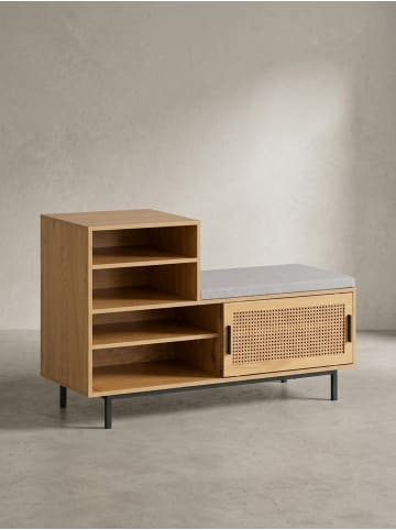 KADIMA DESIGN Schuhbank mit Sitzfläche 120x75,5x40 cm Garderobenbank Eiche-Dekor,