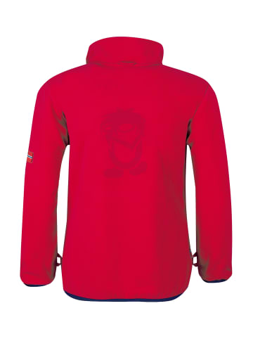 Trollkids Fleece Jacke "Oppdal XT" in Hellrot / Blau