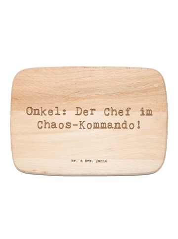 Mr. & Mrs. Panda Schneidbrett Spruch Onkel Chef mit Spruch in Transparent