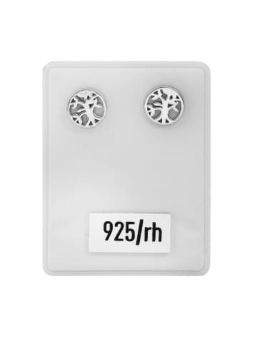 Adeliás Damen Ohrstecker Lebensbaum aus 925 Silber in silber