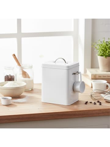 relaxdays Waschmittelbox in Weiß  - 6 l