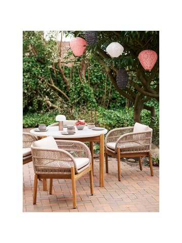 home24 Loungesessel Terracina 2er-Set in Beige / Braun