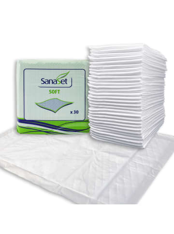 SanaSet Premium Einweg Inkontinenzunterlagen - Senioren, Babys, Tiere (60x60 cm)-30 Stk.