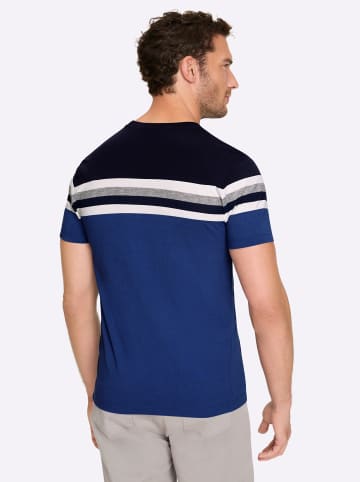WITT WEIDEN Kurzarmshirt in marine-jeansblau-gestreift