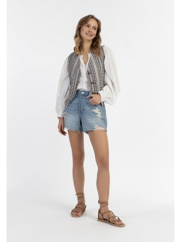 IZIA Damen Weste in Dunkelmarine Wollweiss