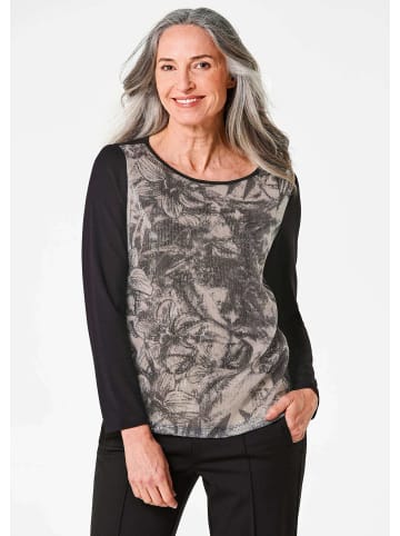 GOLDNER Kurzgröße:  Shirt in schwarz / gemustert