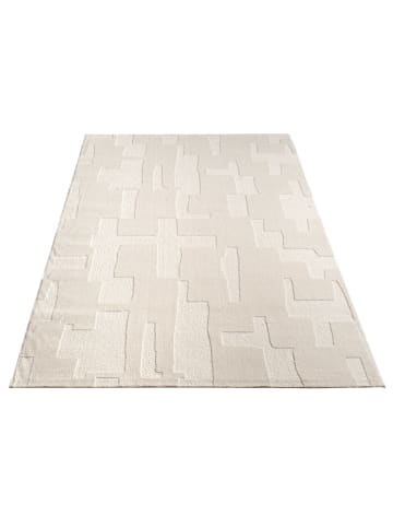 KADIMA DESIGN Teppich Kurzflor Struktur Wohnzimmer in Creme